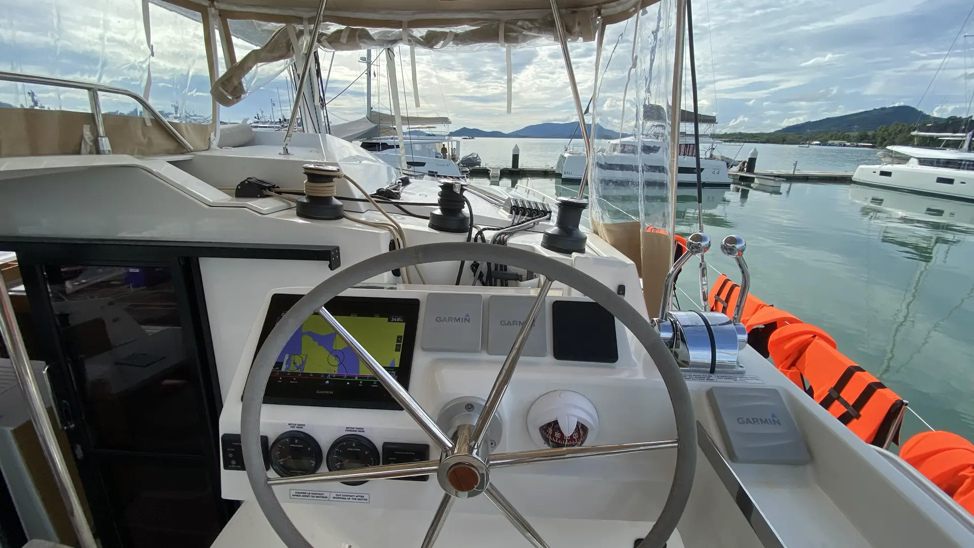 2022-fountaine-pajot-elba-45-for-sale-thailand-healm-station 2022 Fountaine Pajot Elba 45 For Sale in Thailand Helm View